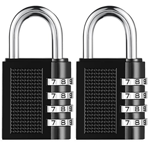 10000 Combinations for Home 4 Digit Combination Padlock Gate School and Employee Locker Sports Black, Pack of 2 ORIA Combination Lock Toolbox Fence Gym Outdoor Case Hasp and Storage 